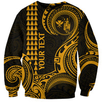 Custom King Kamehameha Day Hawaii Sweatshirt Paradise of the Pacific Tribal Kakau - Gold LT9 Unisex Gold - Polynesian Pride