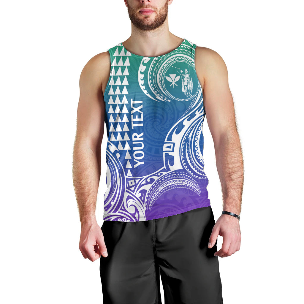 Custom King Kamehameha Day Hawaii Men Tank Top Paradise of the Pacific Tribal Kakau - Gradient LT9 - Polynesian Pride