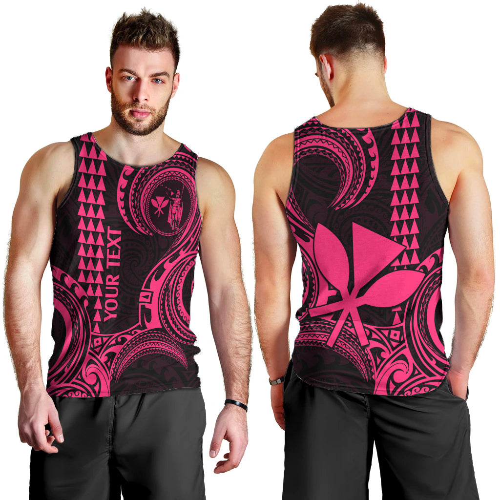 Custom King Kamehameha Day Hawaii Men Tank Top Paradise of the Pacific Tribal Kakau - Pink LT9 - Polynesian Pride
