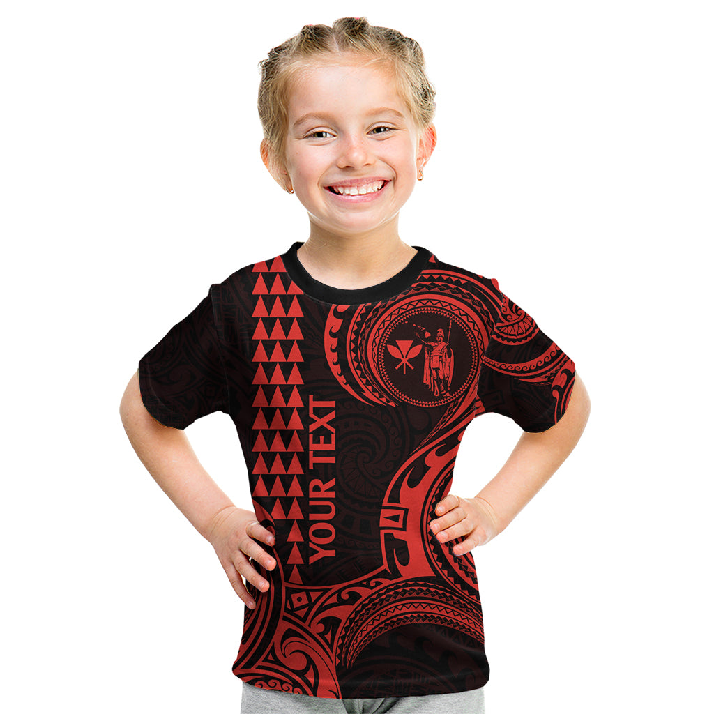 Custom King Kamehameha Day Hawaii Kid T Shirt Paradise of the Pacific Tribal Kakau - Red LT9 Red - Polynesian Pride