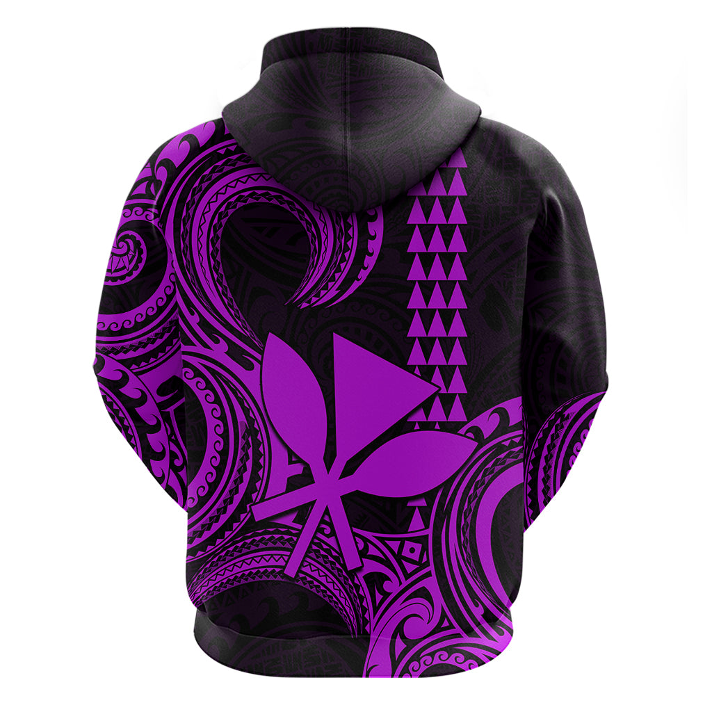 Custom King Kamehameha Day Hawaii Hoodie Paradise of the Pacific Tribal Kakau Purple LT9 - Polynesian Pride