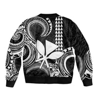 Custom King Kamehameha Day Hawaii Bomber Jacket Paradise of the Pacific Tribal Kakau - White LT9 - Polynesian Pride