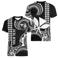 Custom King Kamehameha Day Hawaii Women V Neck T Shirt Paradise of the Pacific Tribal Kakau - White LT9 - Polynesian Pride