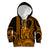 King Kamehameha Day Hawaii Kid Hoodie Paradise of the Pacific Tribal Kakau with Kanaka Maoli - Gold LT9 Gold - Polynesian Pride