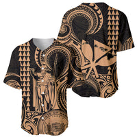 King Kamehameha Day Hawaii Baseball Jersey Paradise of the Pacific Tribal Kakau with Kanaka Maoli - Nude LT9 - Polynesian Pride