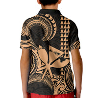 King Kamehameha Day Hawaii Kid Polo Shirt Paradise of the Pacific Tribal Kakau with Kanaka Maoli - Nude LT9 - Polynesian Pride