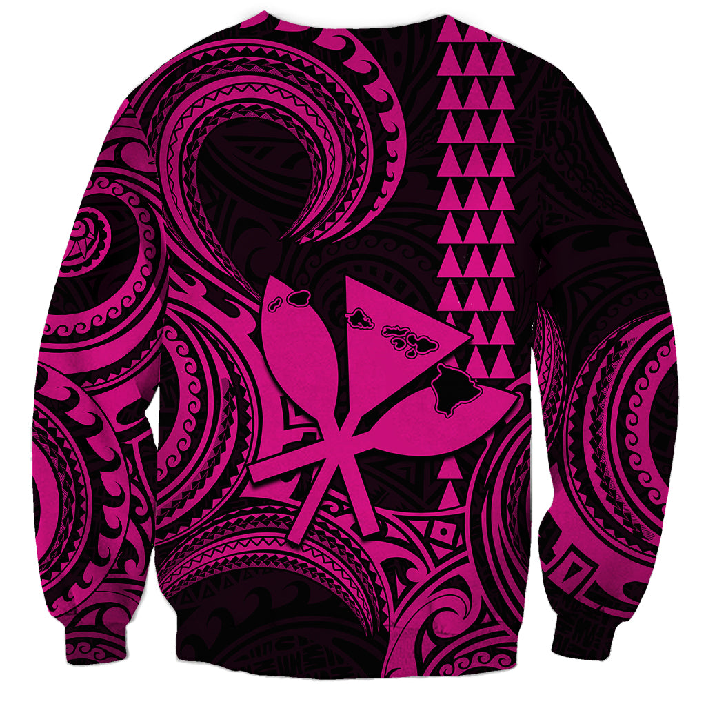 King Kamehameha Day Hawaii Sweatshirt Paradise of the Pacific Tribal Kakau with Kanaka Maoli - Pink LT9 - Polynesian Pride