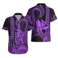 King Kamehameha Day Hawaii Hawaiian Shirt Paradise of the Pacific Tribal Kakau with Kanaka Maoli - Purple LT9 - Polynesian Pride