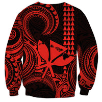 King Kamehameha Day Hawaii Sweatshirt Paradise of the Pacific Tribal Kakau with Kanaka Maoli - Red LT9 - Polynesian Pride
