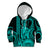 King Kamehameha Day Hawaii Kid Hoodie Paradise of the Pacific Tribal Kakau with Kanaka Maoli - Turquoise LT9 Turquoise - Polynesian Pride