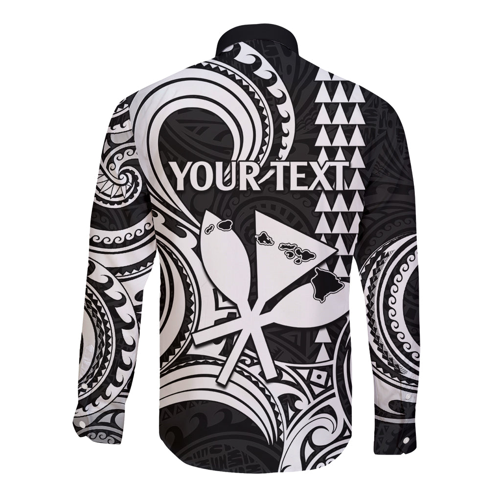 Custom King Kamehameha Day Hawaii Long Sleeve Button Shirt Paradise of the Pacific Tribal Kakau with Kanaka Maoli - White LT9 - Polynesian Pride