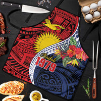 Flag of Kiribati Polynesian Pattern Apron Est 1979 With Tropical Flowers - Polynesian Pride
