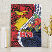 Flag of Kiribati Polynesian Pattern Canvas Wall Art Est 1979 With Tropical Flowers LT9 Without Frame Red - Polynesian Pride