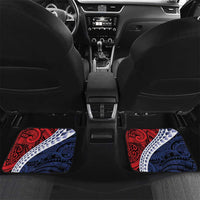 Flag of Kiribati Polynesian Pattern Car Mats Est 1979 With Tropical Flowers