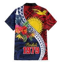 Flag of Kiribati Polynesian Pattern Family Matching Mermaid Dress and Hawaiian Shirt Est 1979 With Tropical Flowers LT9 - Polynesian Pride