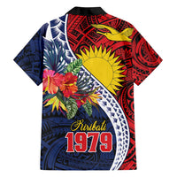 Flag of Kiribati Polynesian Pattern Family Matching Tank Maxi Dress and Hawaiian Shirt Est 1979 With Tropical Flowers LT9 - Polynesian Pride