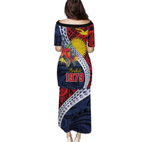 Flag of Kiribati Polynesian Pattern Puletasi Est 1979 With Tropical Flowers LT9 - Polynesian Pride