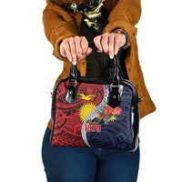 Flag of Kiribati Polynesian Pattern Shoulder Handbag Est 1979 With Tropical Flowers LT9 One Size Red - Polynesian Pride