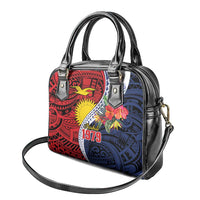 Flag of Kiribati Polynesian Pattern Shoulder Handbag Est 1979 With Tropical Flowers LT9 - Polynesian Pride