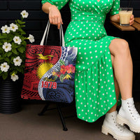Flag of Kiribati Polynesian Pattern Tote Bag Est 1979 With Tropical Flowers LT9 - Polynesian Pride