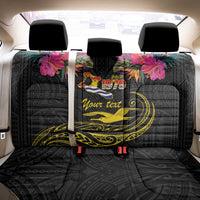 Kiribati Independence Day Personalised Back Car Seat Cover Gold Frigatebird with Polynesian Pattern LT9 - Polynesian Pride