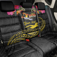Kiribati Independence Day Personalised Back Car Seat Cover Gold Frigatebird with Polynesian Pattern LT9 - Polynesian Pride