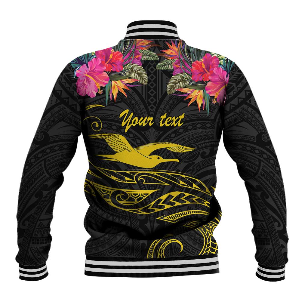 Kiribati Independence Day Personalised Baseball Jacket Gold Frigatebird with Polynesian Pattern LT9 - Polynesian Pride