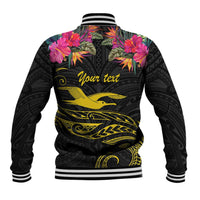 Kiribati Independence Day Personalised Baseball Jacket Gold Frigatebird with Polynesian Pattern LT9 - Polynesian Pride