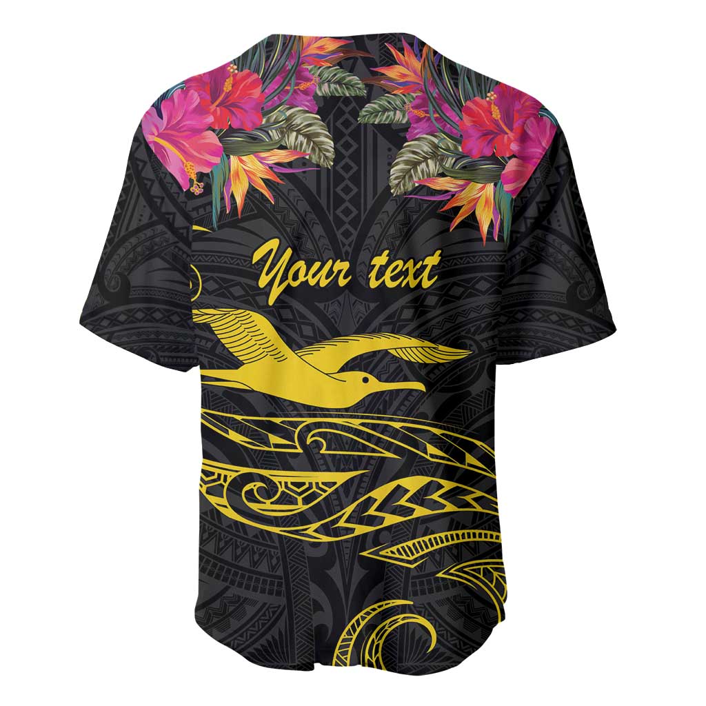 Kiribati Independence Day Personalised Baseball Jersey Gold Frigatebird with Polynesian Pattern LT9 - Polynesian Pride