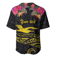 Kiribati Independence Day Personalised Baseball Jersey Gold Frigatebird with Polynesian Pattern LT9 - Polynesian Pride