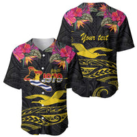 Kiribati Independence Day Personalised Baseball Jersey Gold Frigatebird with Polynesian Pattern LT9 - Polynesian Pride