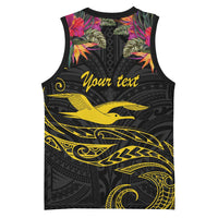 Kiribati Independence Day Personalised Basketball Jersey Gold Frigatebird with Polynesian Pattern LT9 - Polynesian Pride