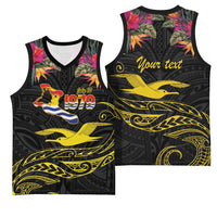 Kiribati Independence Day Personalised Basketball Jersey Gold Frigatebird with Polynesian Pattern LT9 - Polynesian Pride
