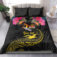 Kiribati Independence Day Personalised Bedding Set Gold Frigatebird with Polynesian Pattern LT9 - Polynesian Pride