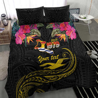 Kiribati Independence Day Personalised Bedding Set Gold Frigatebird with Polynesian Pattern LT9 - Polynesian Pride