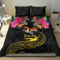 Kiribati Independence Day Personalised Bedding Set Gold Frigatebird with Polynesian Pattern LT9 - Polynesian Pride