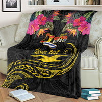 Kiribati Independence Day Personalised Blanket Gold Frigatebird with Polynesian Pattern LT9 - Polynesian Pride