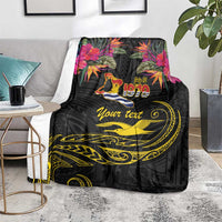 Kiribati Independence Day Personalised Blanket Gold Frigatebird with Polynesian Pattern LT9 - Polynesian Pride