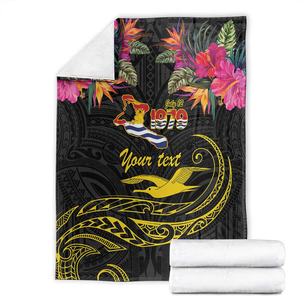 Kiribati Independence Day Personalised Blanket Gold Frigatebird with Polynesian Pattern LT9 - Polynesian Pride