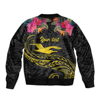 Kiribati Independence Day Personalised Bomber Jacket Gold Frigatebird with Polynesian Pattern LT9 - Polynesian Pride