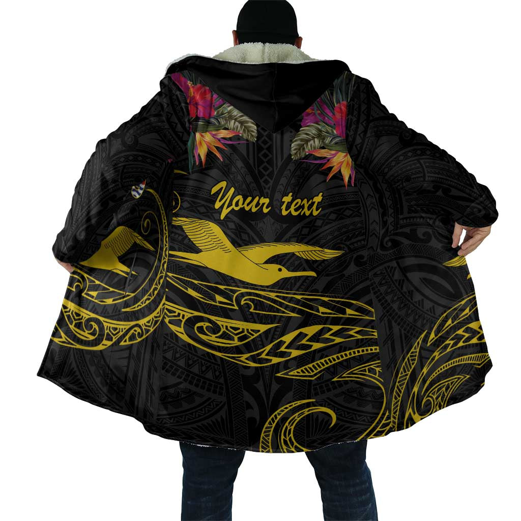 Kiribati Independence Day Personalised Cloak Gold Frigatebird with Polynesian Pattern - Polynesian Pride