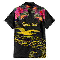 Kiribati Independence Day Personalised Family Matching Summer Maxi Dress and Hawaiian Shirt Gold Frigatebird with Polynesian Pattern LT9 - Polynesian Pride