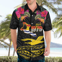 Kiribati Independence Day Personalised Hawaiian Shirt Gold Frigatebird with Polynesian Pattern LT9 - Polynesian Pride
