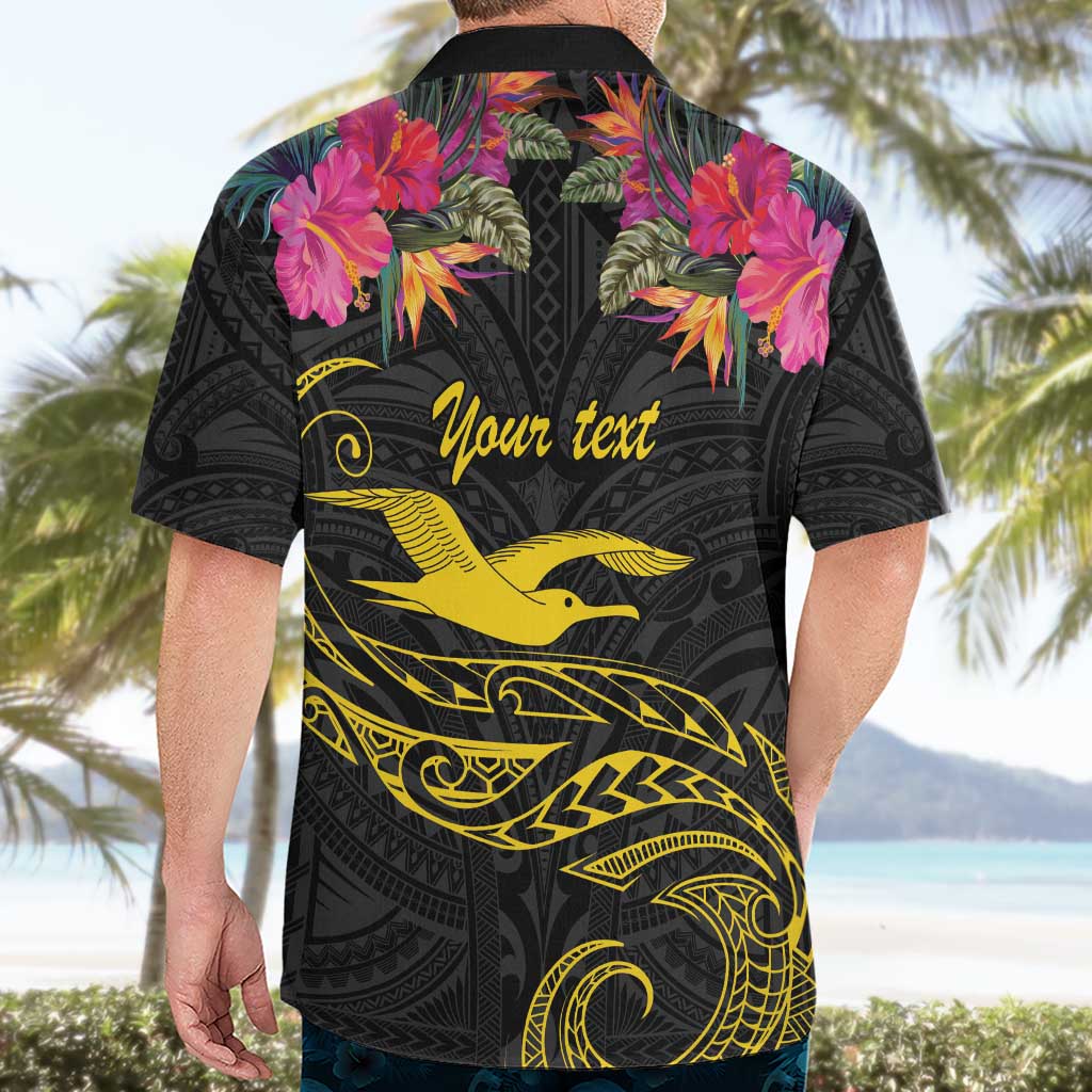 Kiribati Independence Day Personalised Hawaiian Shirt Gold Frigatebird with Polynesian Pattern LT9 - Polynesian Pride