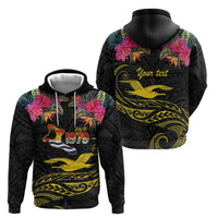 Kiribati Independence Day Personalised Hoodie Gold Frigatebird with Polynesian Pattern LT9 - Polynesian Pride