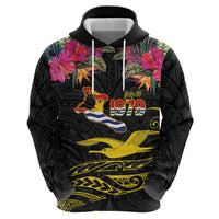 Kiribati Independence Day Personalised Hoodie Gold Frigatebird with Polynesian Pattern LT9 - Polynesian Pride