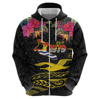 Kiribati Independence Day Personalised Hoodie Gold Frigatebird with Polynesian Pattern LT9 - Polynesian Pride