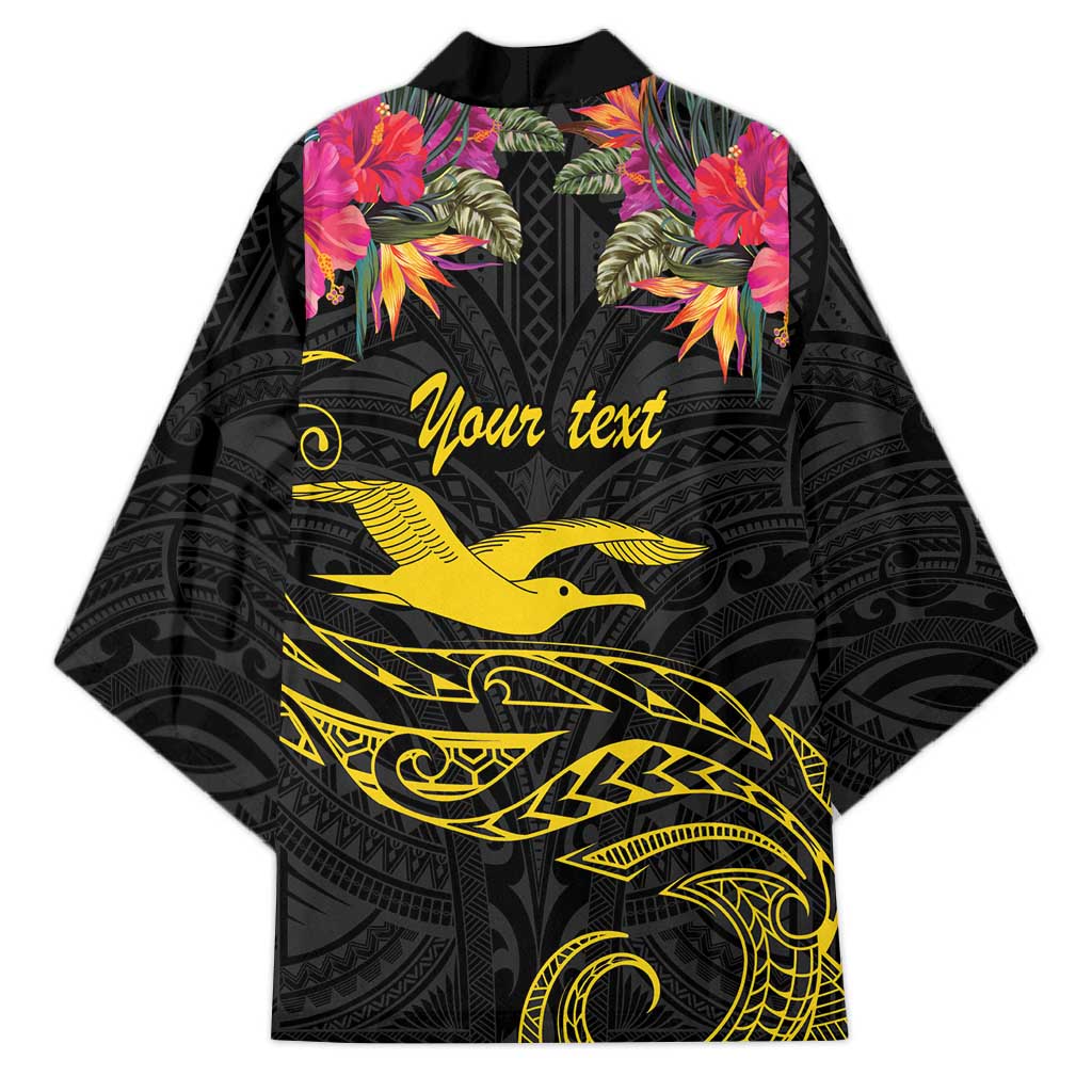 Kiribati Independence Day Personalised Kimono Gold Frigatebird with Polynesian Pattern LT9 - Polynesian Pride
