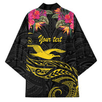 Kiribati Independence Day Personalised Kimono Gold Frigatebird with Polynesian Pattern LT9 - Polynesian Pride