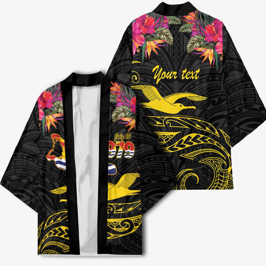 Kiribati Independence Day Personalised Kimono Gold Frigatebird with Polynesian Pattern LT9 - Polynesian Pride